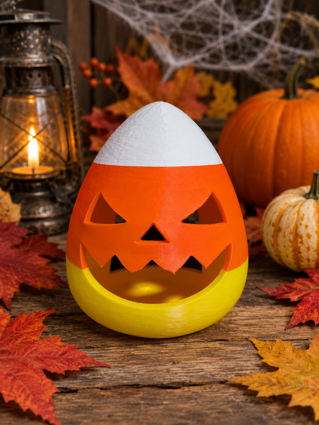 Candy Corn Jack O Lantern LED Tea Light Holder – Choose Character