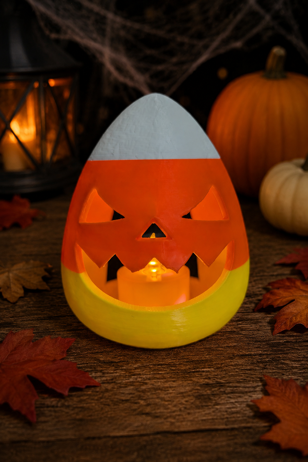 Candy Corn Jack O Lantern LED Tea Light Holder – Choose Character