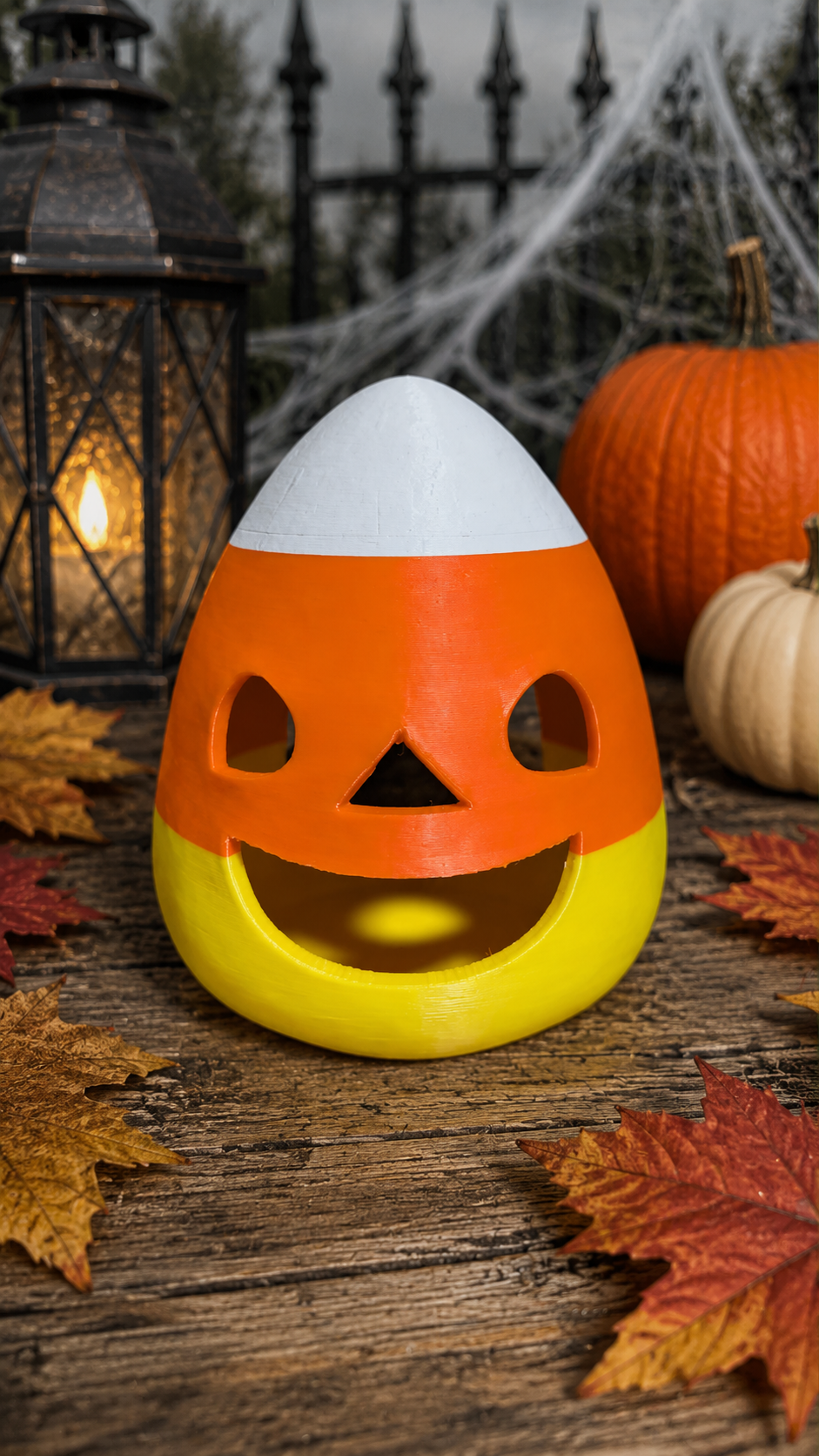 Candy Corn Jack O Lantern LED Tea Light Holder – Choose Character
