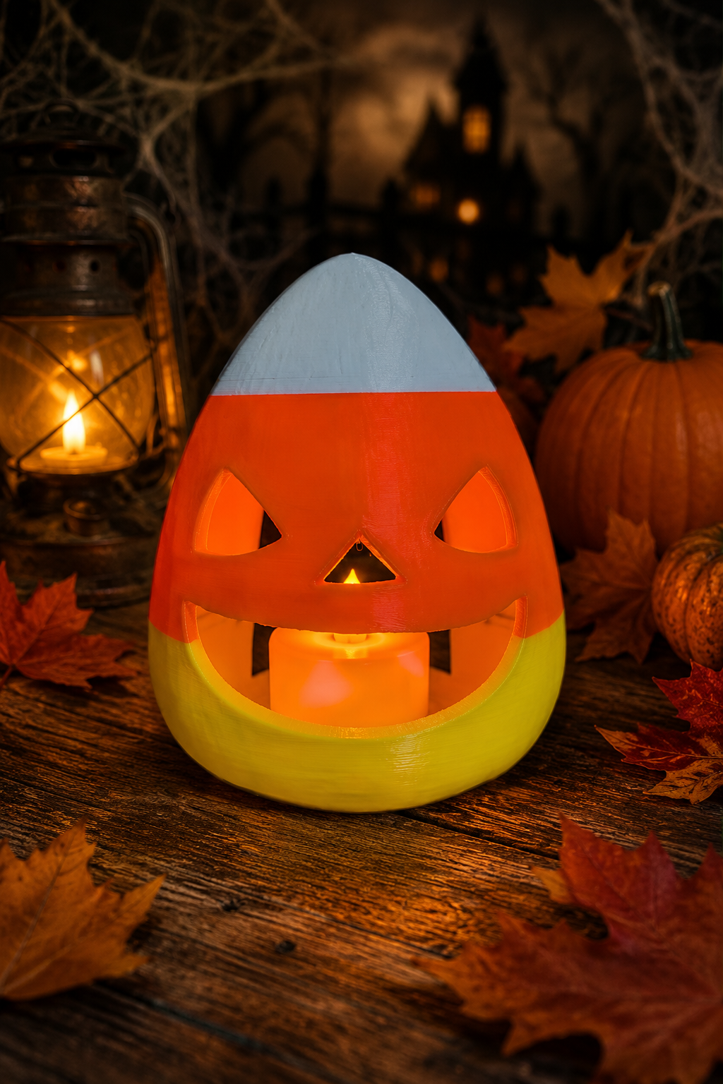 Candy Corn Jack O Lantern LED Tea Light Holder – Choose Character