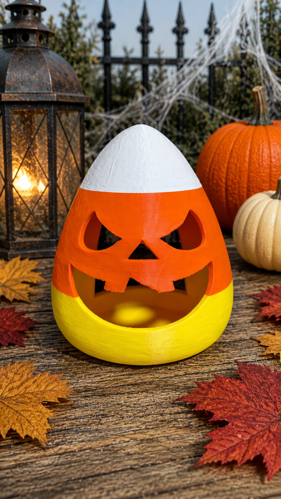Candy Corn Jack O Lantern LED Tea Light Holder – Choose Character