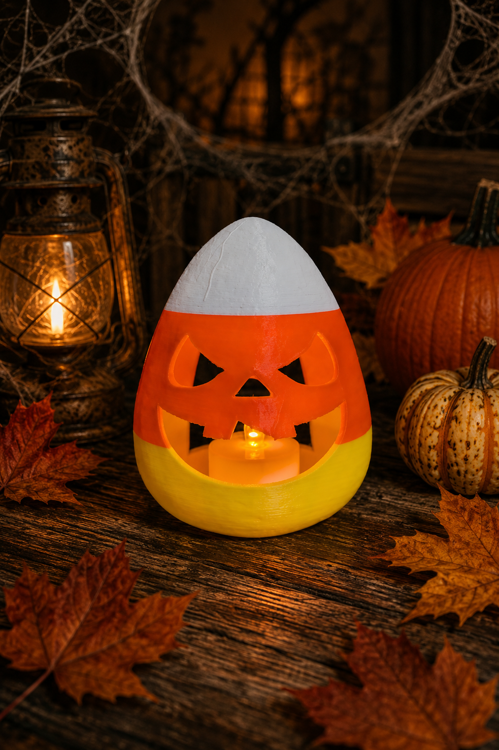 Candy Corn Jack O Lantern LED Tea Light Holder – Choose Character