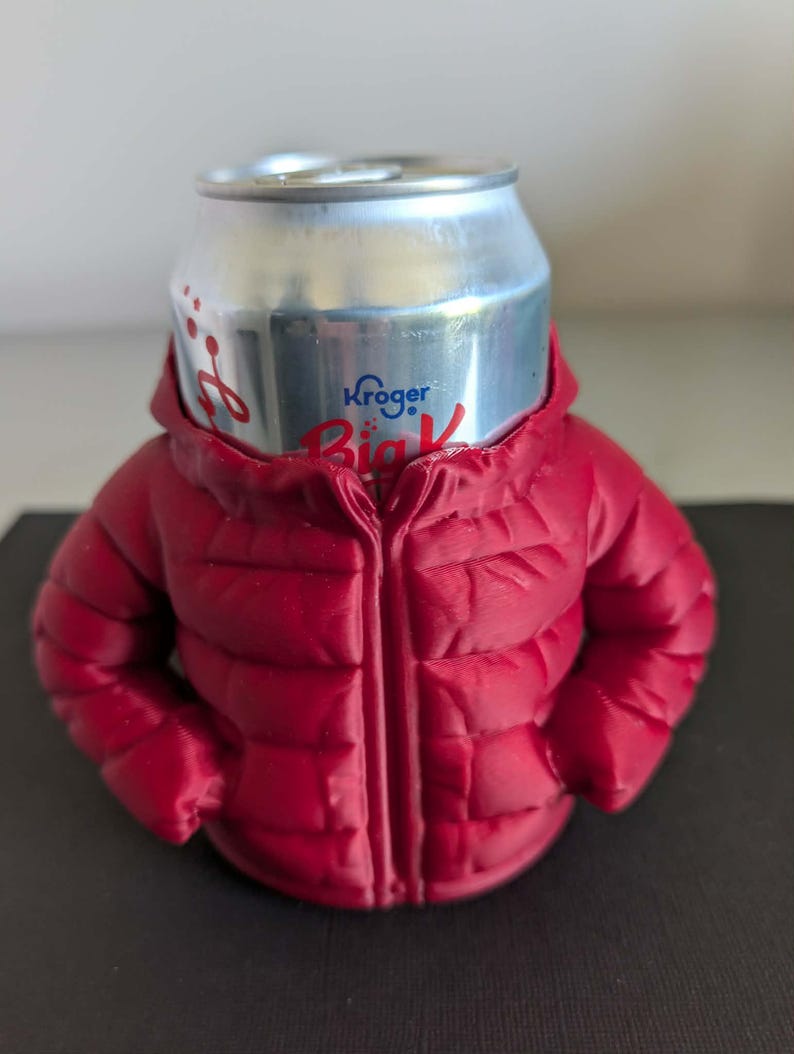 Can Koozie Jacket Holder | 3D Printed Hoodie, Puffer, Robe or Letterman Drink Sleeve by LNH Prints
