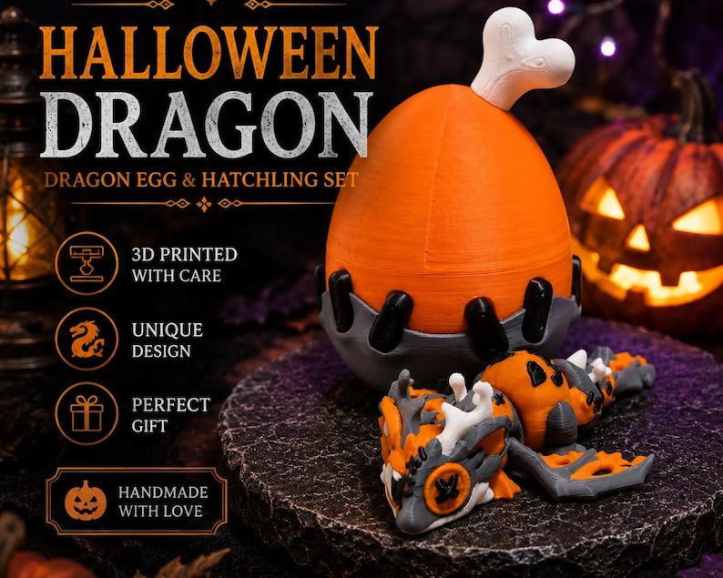 Baby Dragon and Egg Collection | Articulated 3D Printed Fantasy Hatchling by LNH Prints