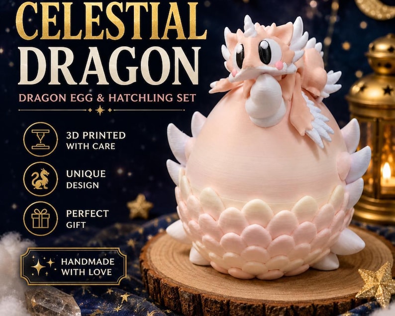 Baby Dragon and Egg Collection | Articulated 3D Printed Fantasy Hatchling by LNH Prints