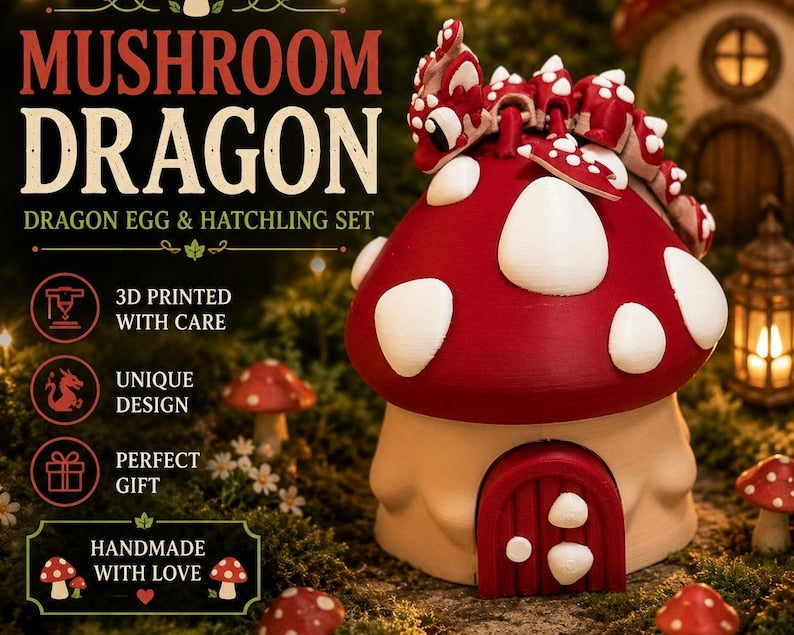 Baby Dragon and Egg Collection | Articulated 3D Printed Fantasy Hatchling by LNH Prints
