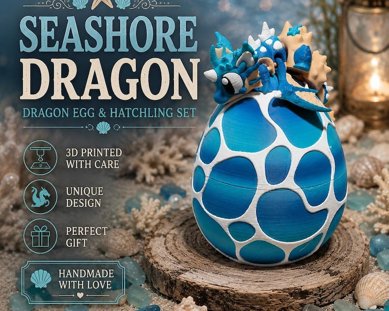Baby Dragon and Egg Collection | Articulated 3D Printed Fantasy Hatchling by LNH Prints
