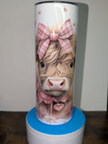 Highland Cow Girly Tumbler: 20 oz Insulated Stainless Steel Travel Mug