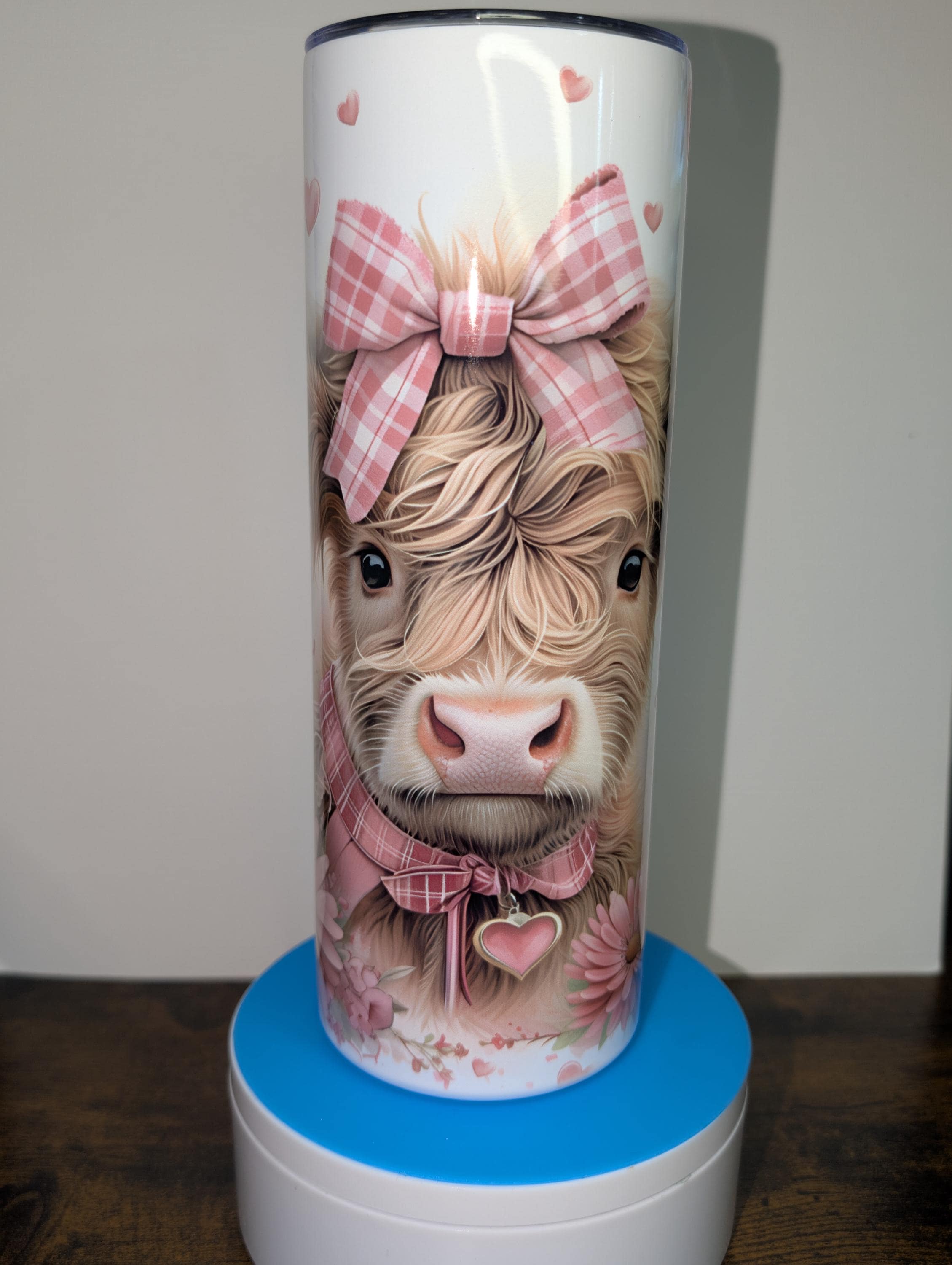 Highland Cow Girly Tumbler: 20 oz Insulated Stainless Steel Travel Mug