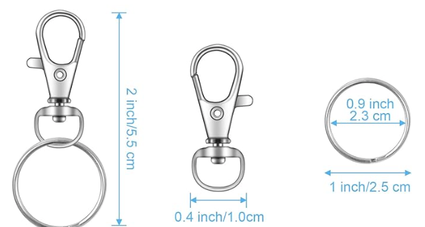 Close-up of keyring and clip on mini tumbler keychain